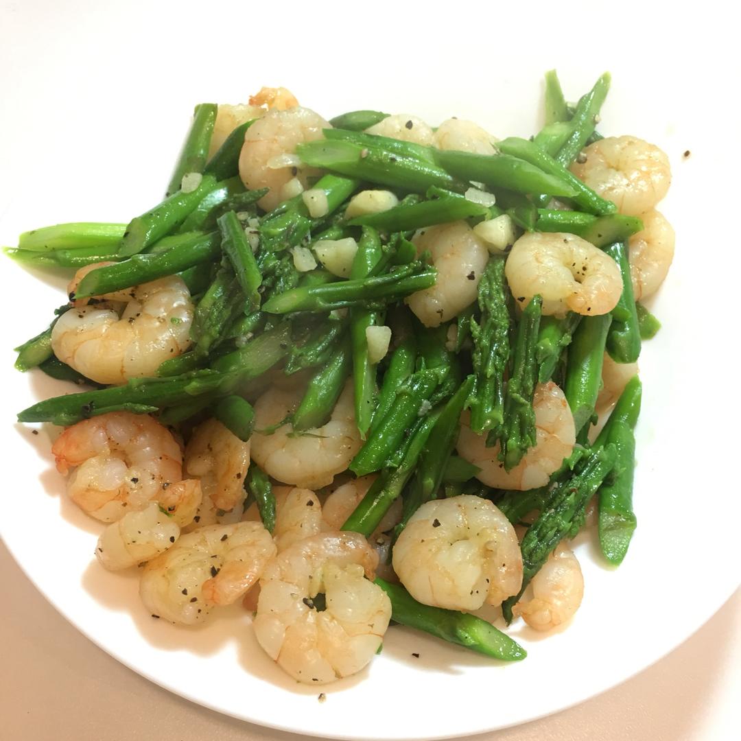 芦笋炒虾仁