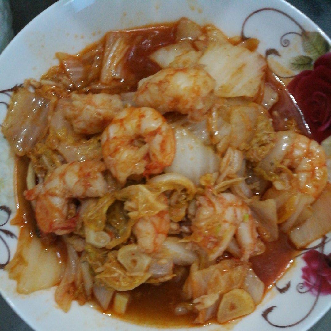 大虾炒白菜