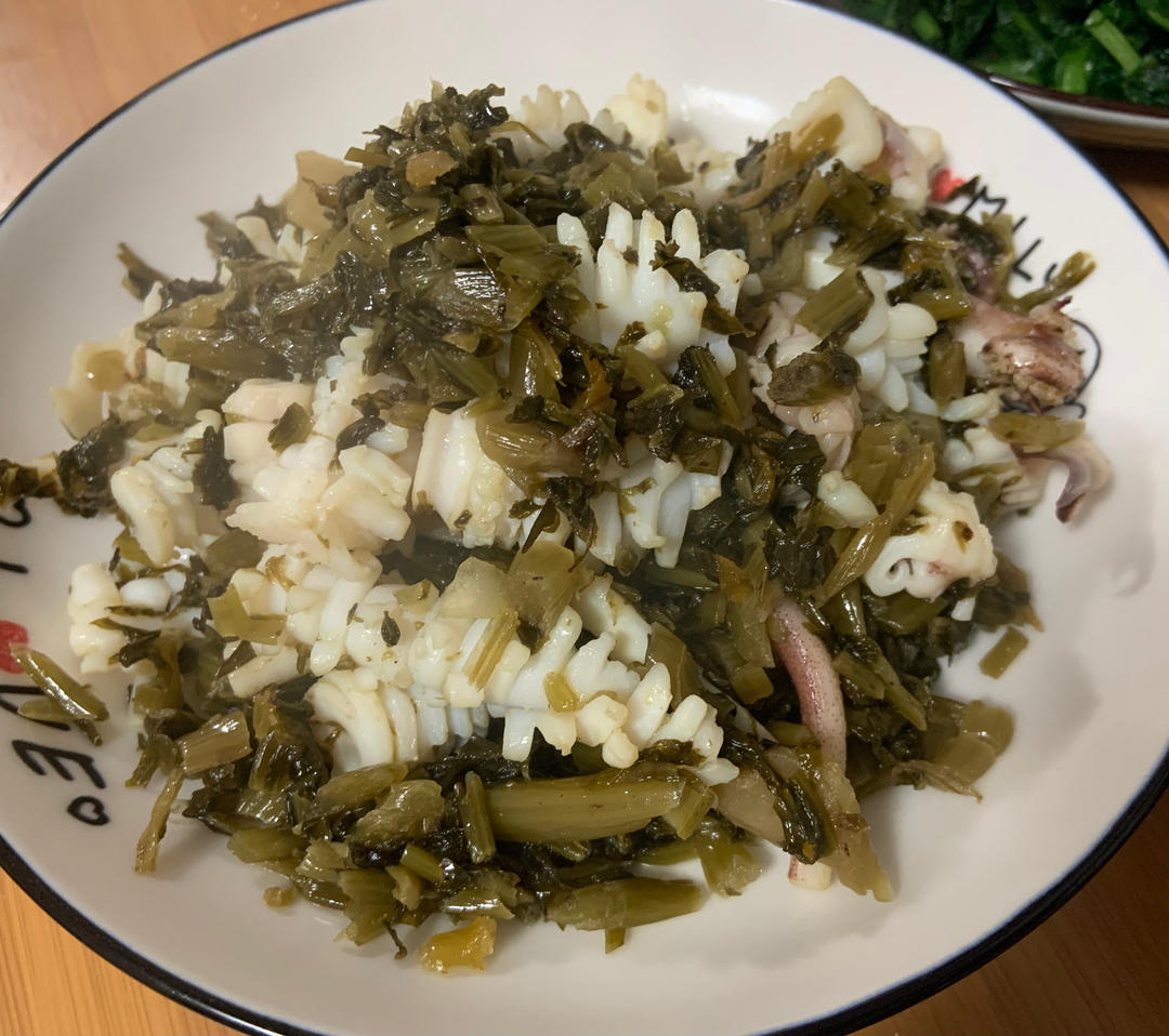 家常炒雪菜鱿鱼