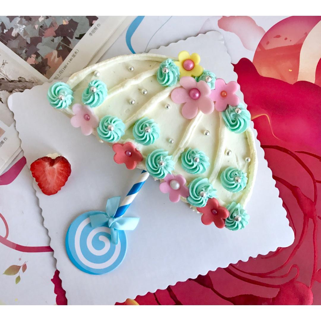 蔚蓝天空-15做的雨伞蛋糕