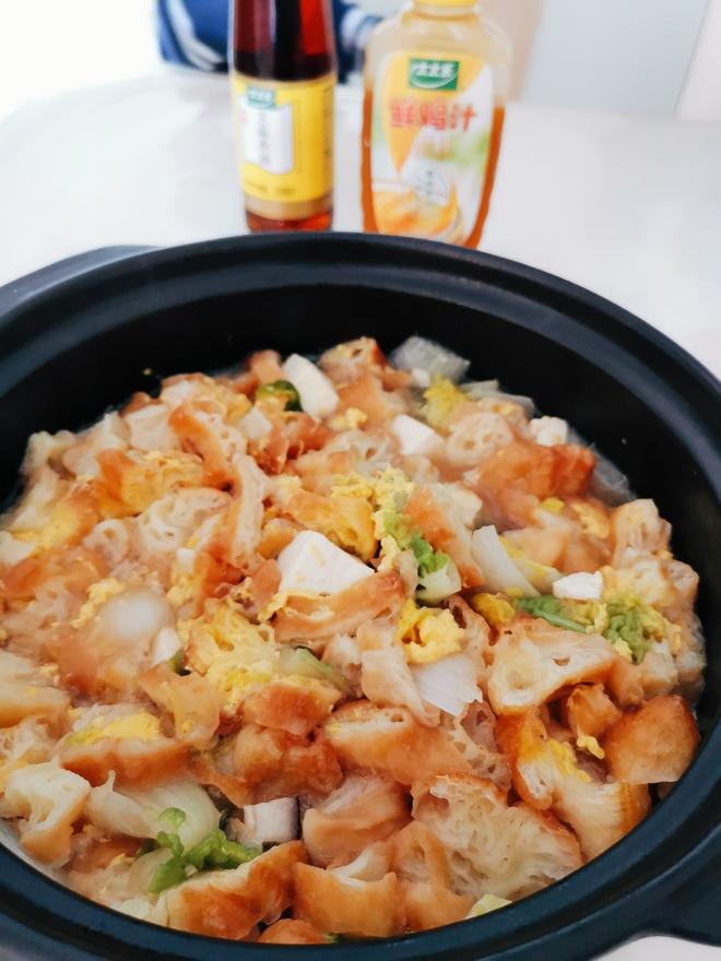 菊花菜油条汤+太太乐鲜鸡汁芝麻香油的做法