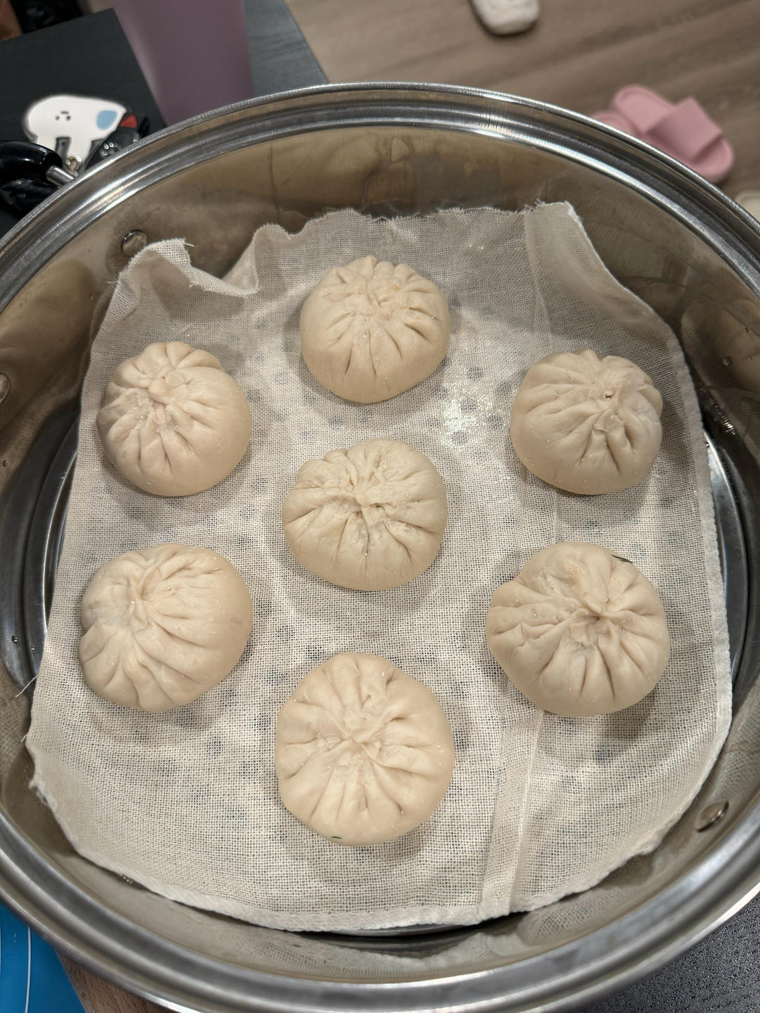 鲜肉多汁包子厨师机揉面不锈钢锅蒸包子技巧