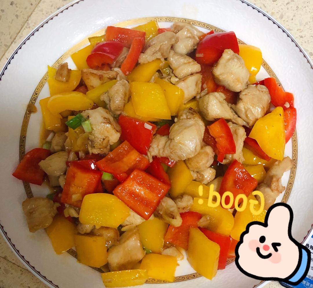 蚝油彩椒鸡丁