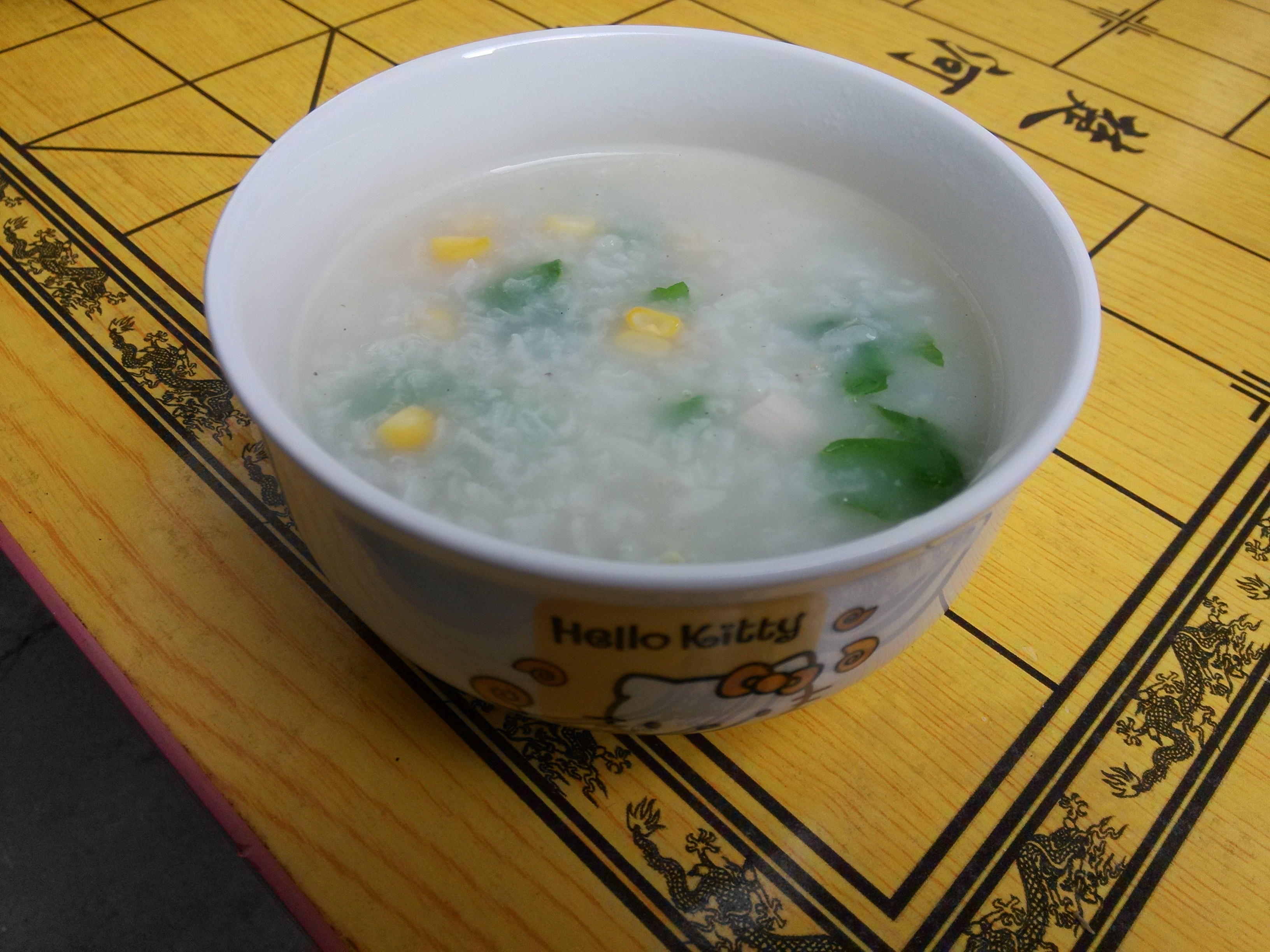 瘦肉玉米菜心粥