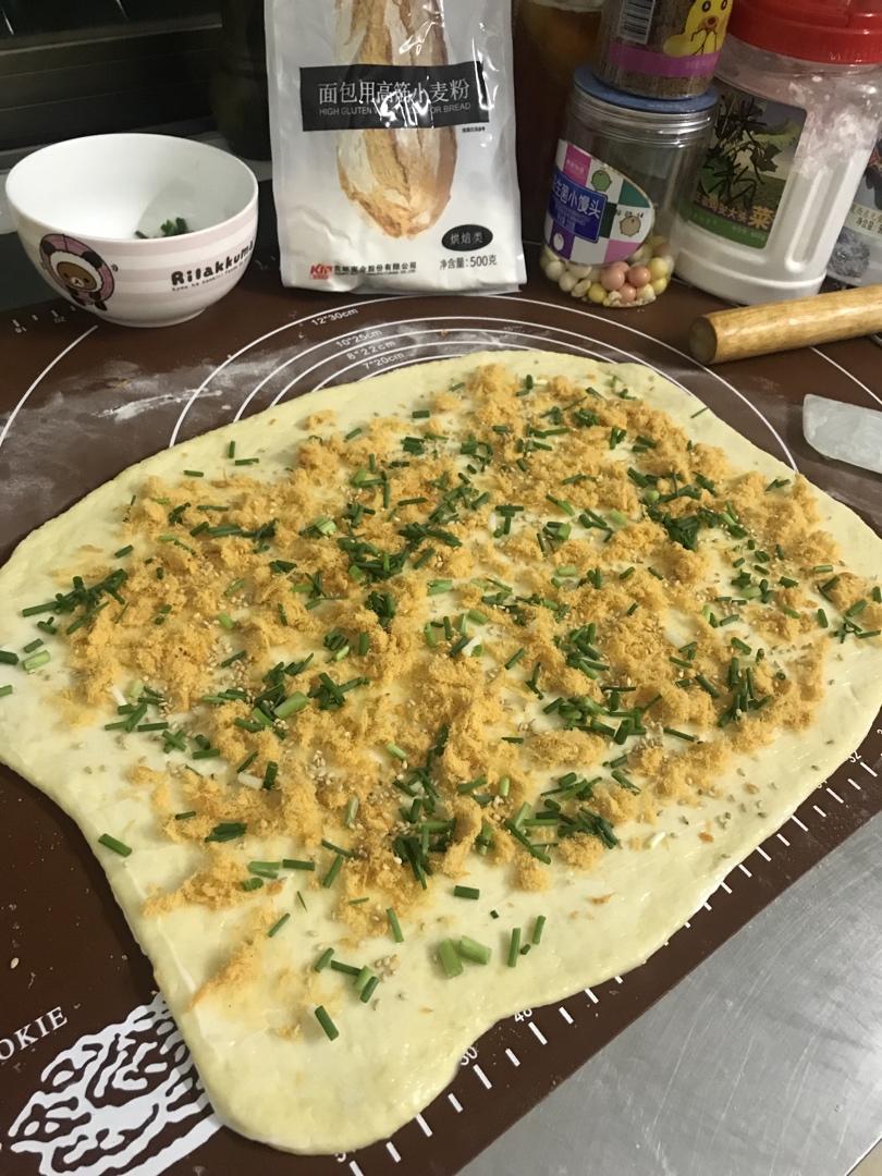 香葱肉松手撕吐司