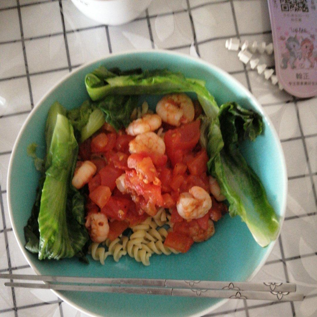 番茄虾仁意面－无油无糖减脂轻食健身