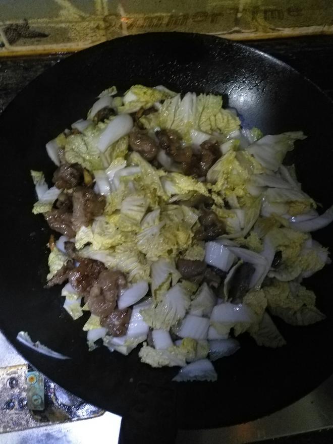 炒白菜牛肉的做法