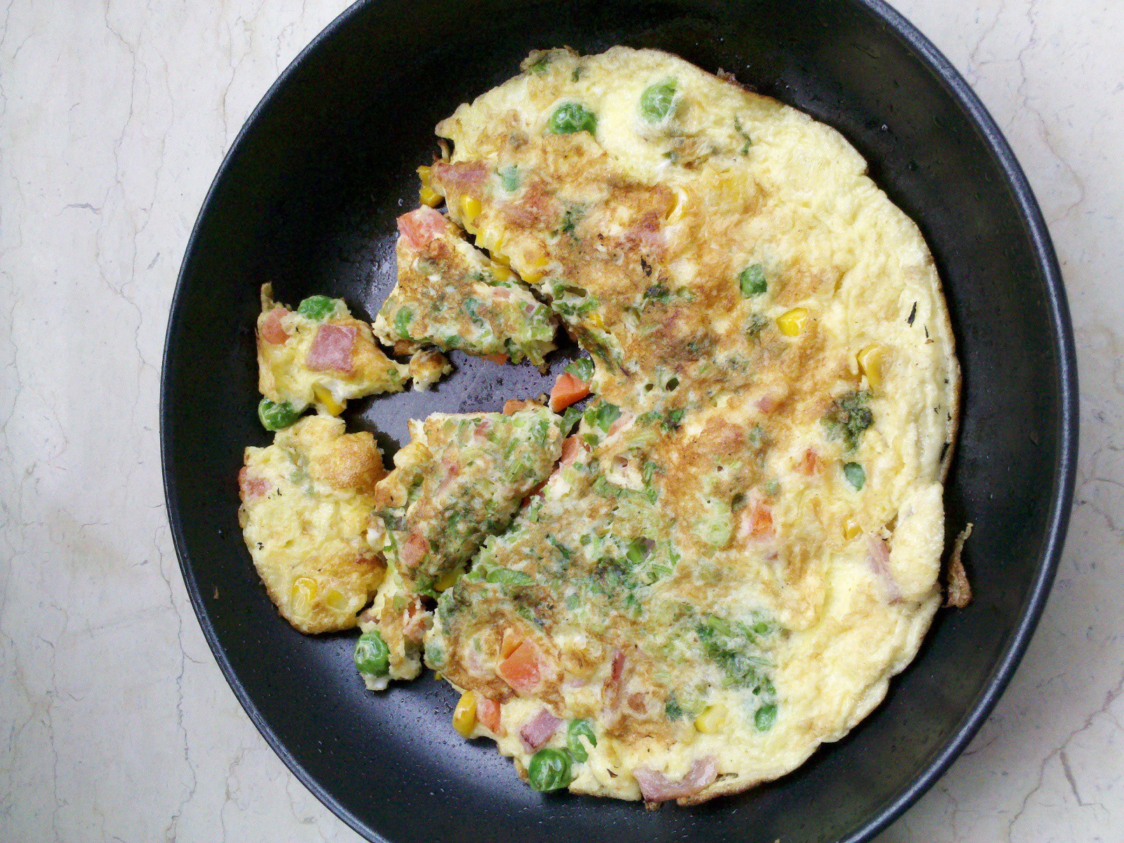 豌豆胡萝卜炒鸡蛋