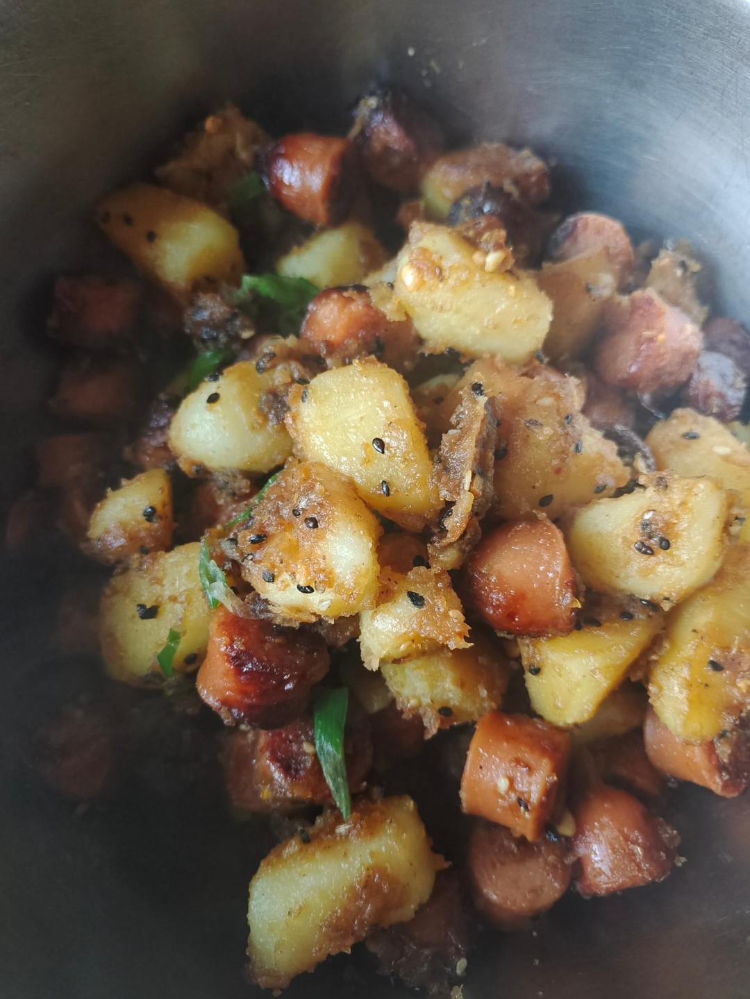 烧烤风味的土豆小香肠