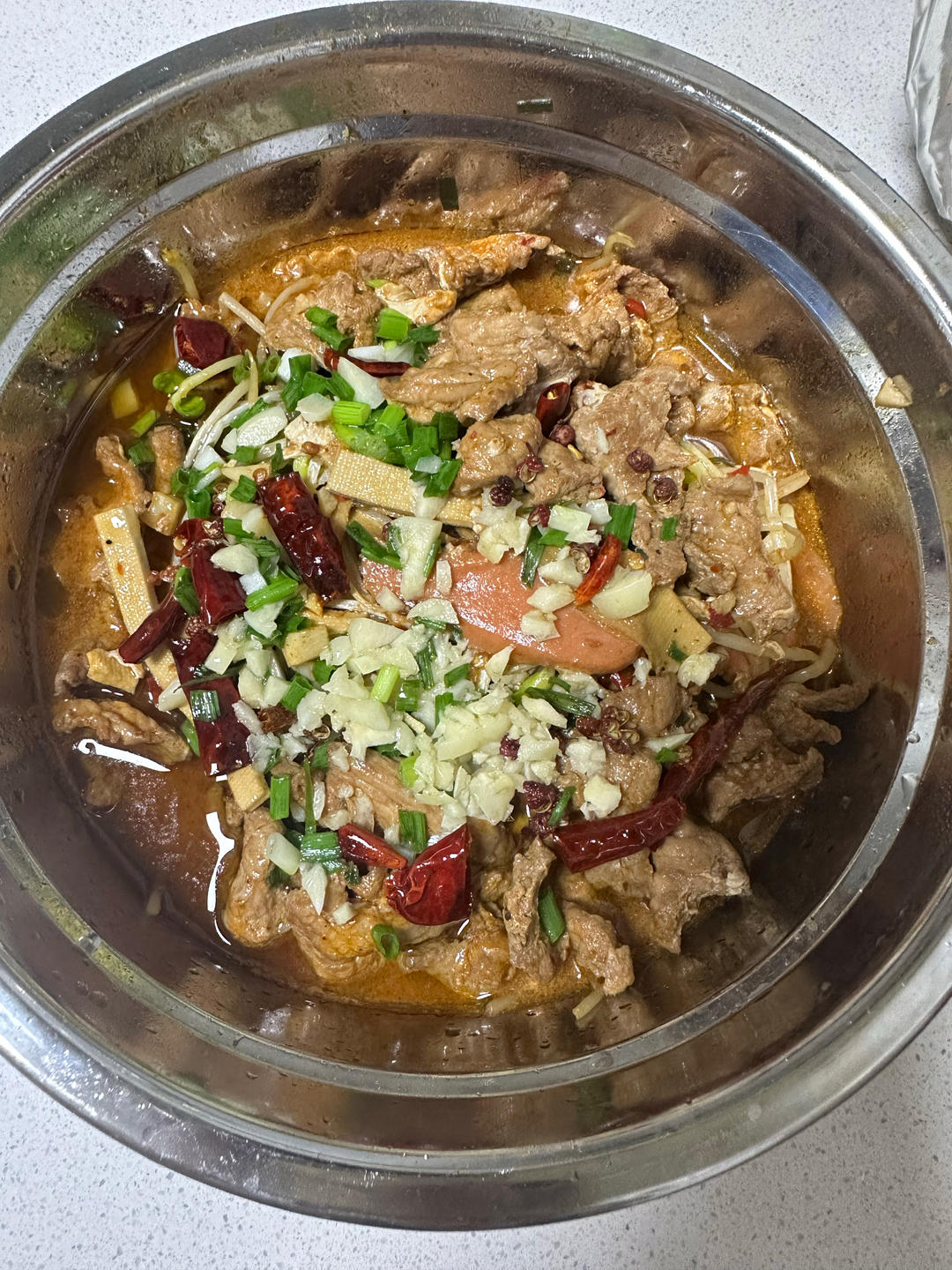 跟四川朋友学的水煮肉片 这也太香了！！