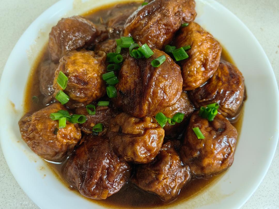 红烧油面筋塞肉