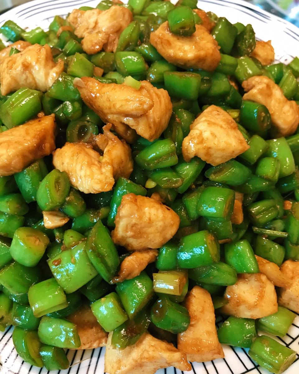 孜然豆角鸡丁「下饭菜」