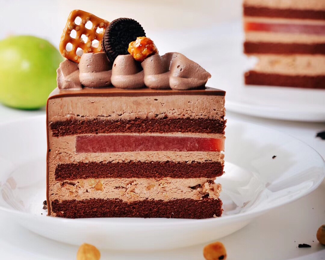 ins风切件蛋糕-巧克力树莓的做法 步骤1