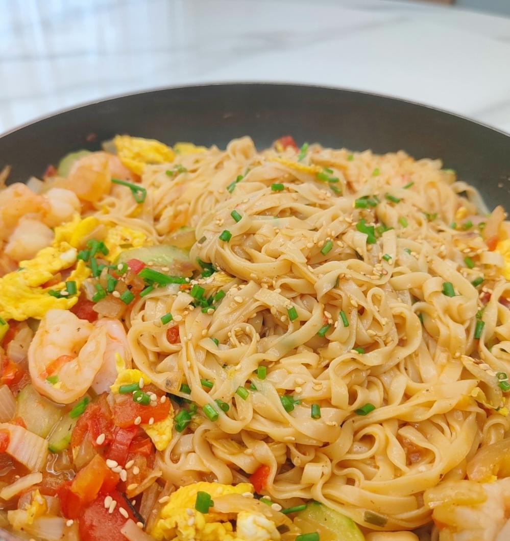 番茄鸡蛋虾仁面