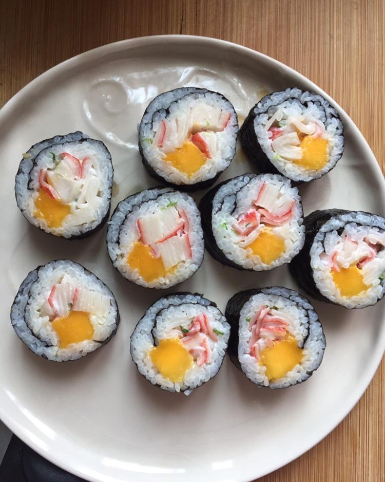 蟹肉加州寿司卷/正卷的包法