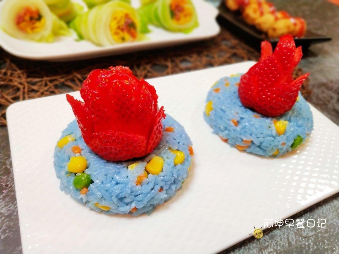 蝶豆花芝士饭团🍙