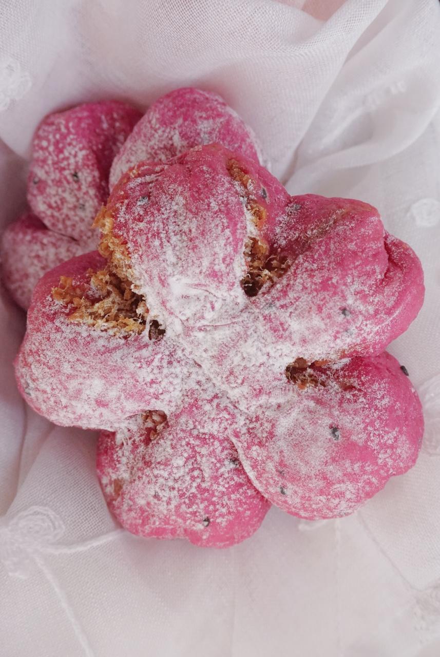 💕少女心biu biu biu 💕 肉松馅的火龙果面包