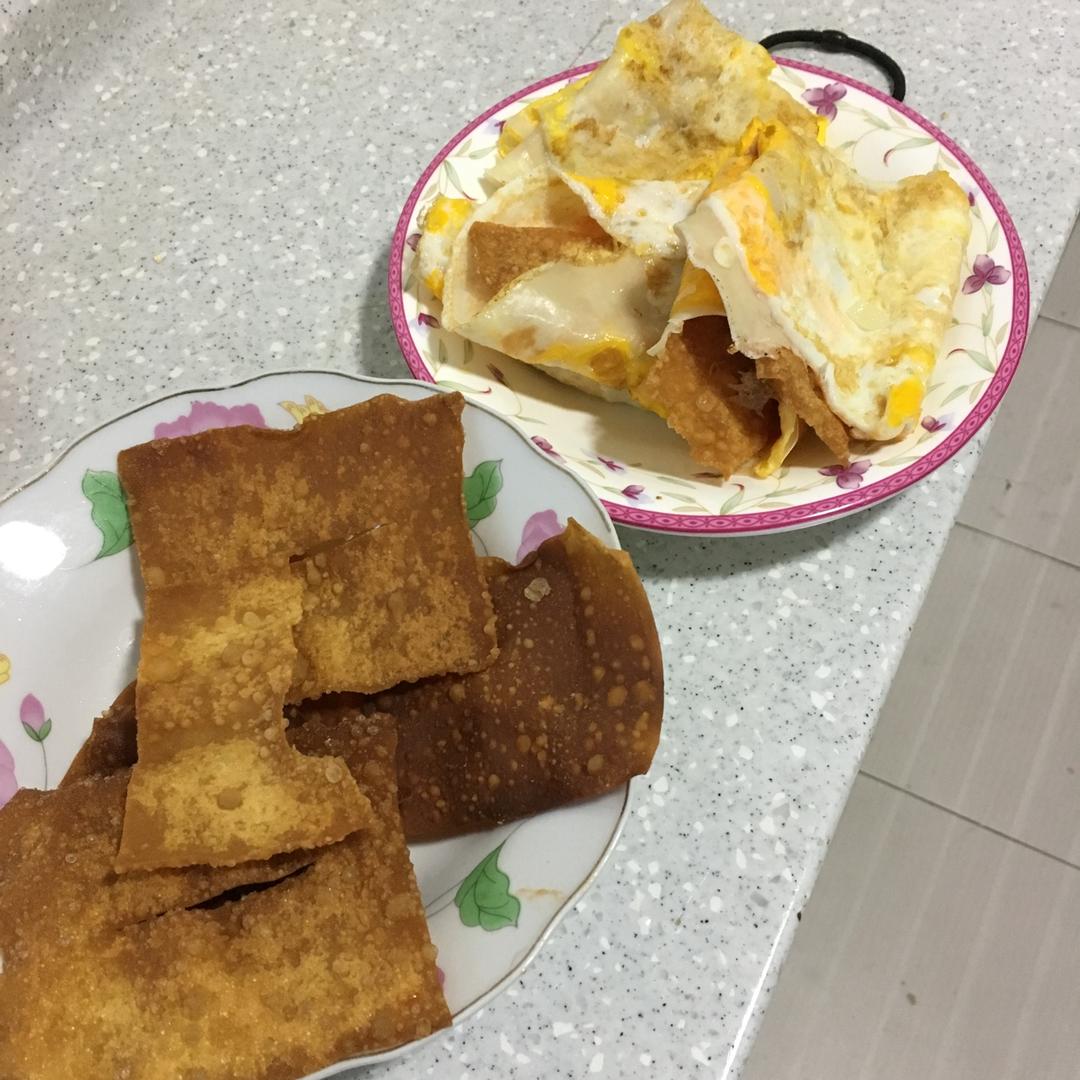 馄饨皮版薄脆煎饼果子