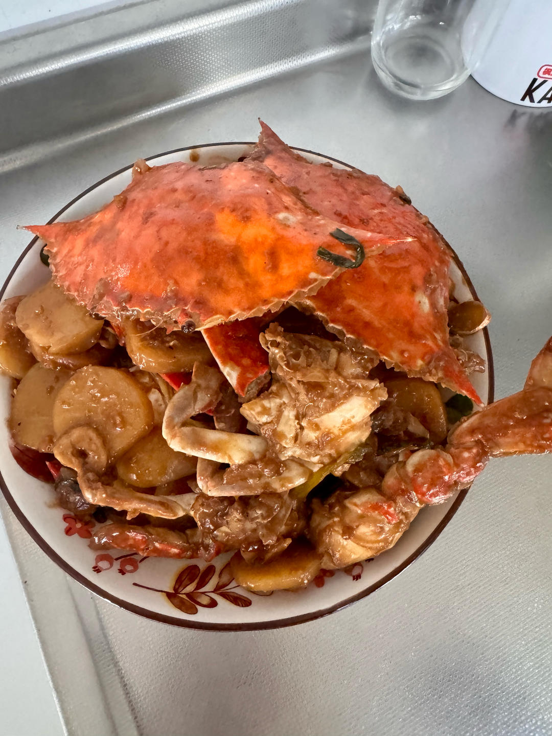 梭子蟹炒年糕～标准的江浙菜