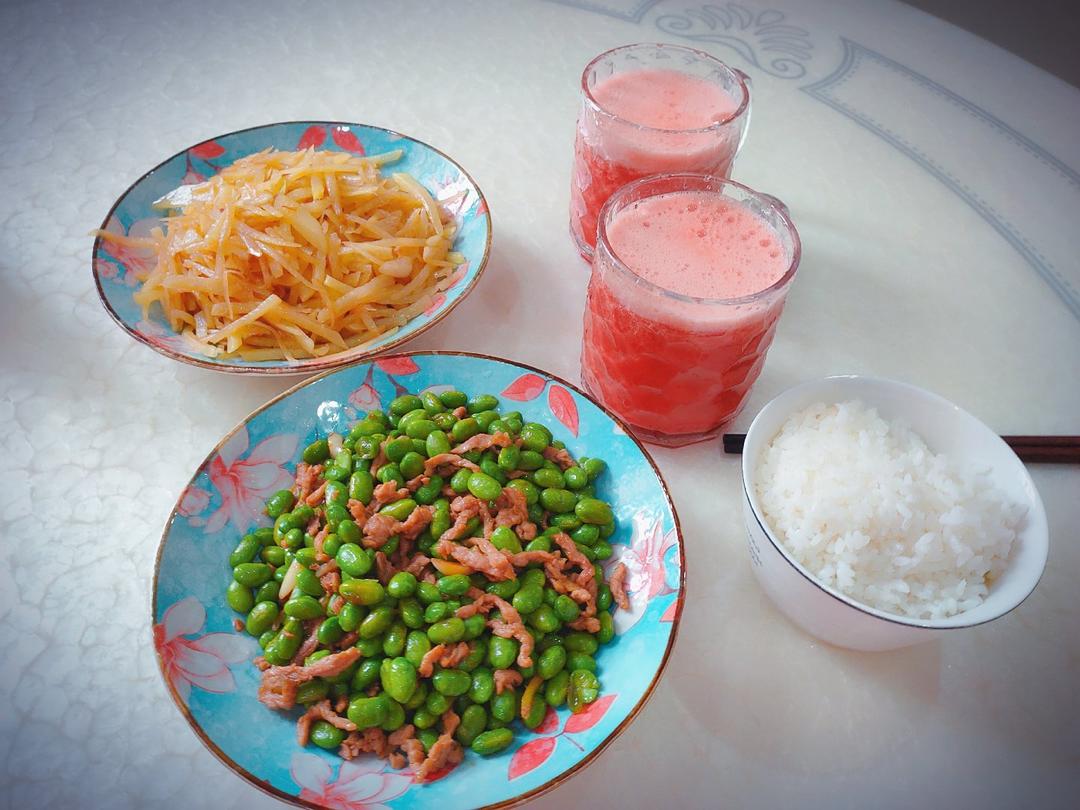 翡翠毛豆炒肉