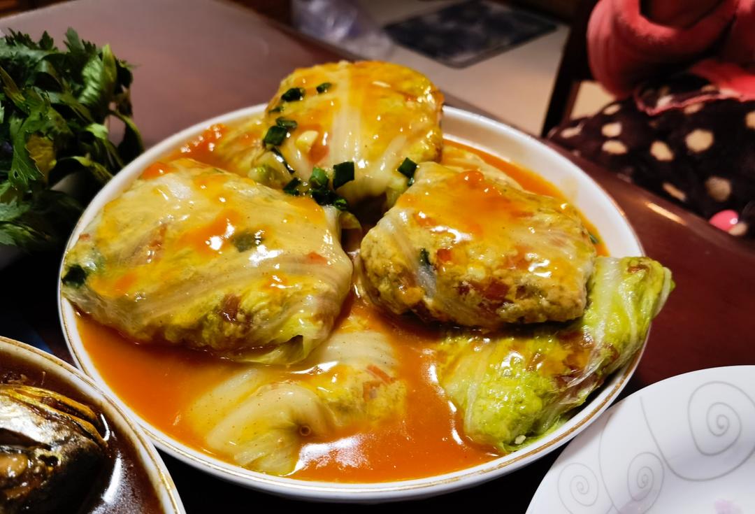 好吃不胖❗️巨简单，有福有财豆腐鸡蛋白菜卷～