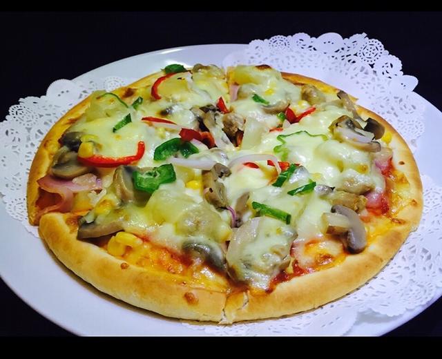 培根蔬菜水果披萨的做法