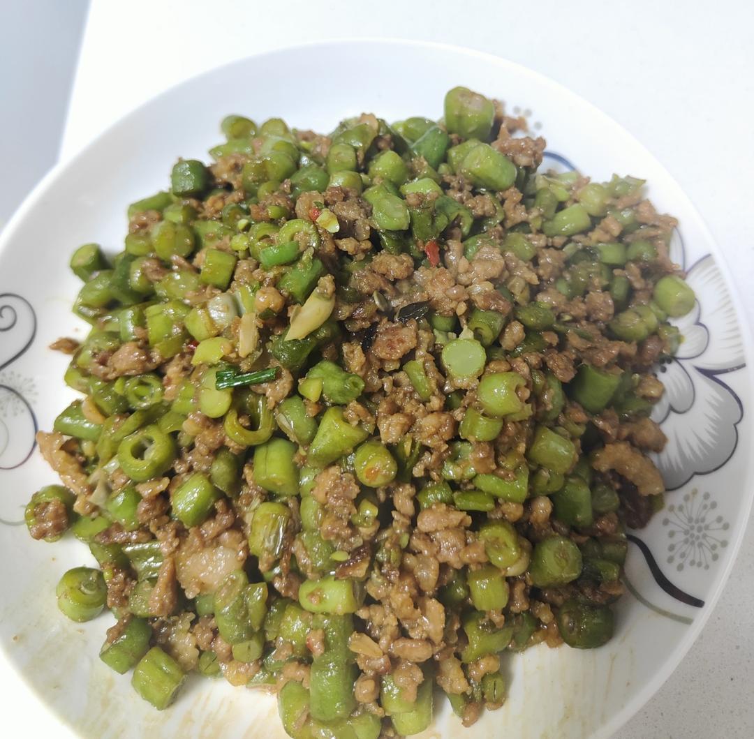 肉沫豆角下饭菜