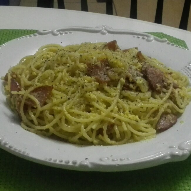 白蘑菇奶油培根意面