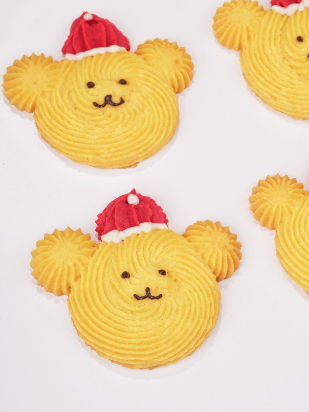 圣诞氛围感满满的小熊曲奇 花纹清晰 口感香酥 新手也能操作