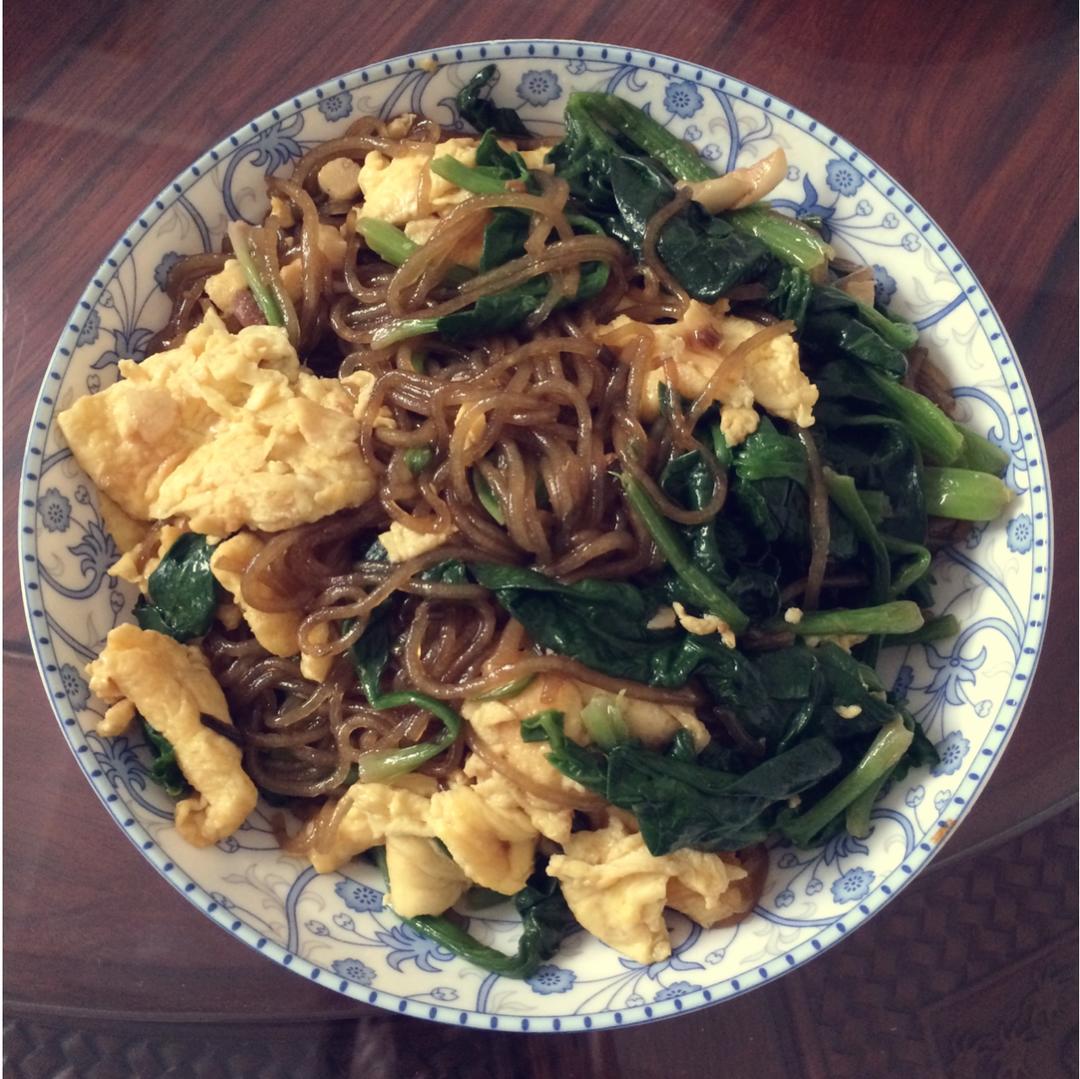 菠菜炒粉丝