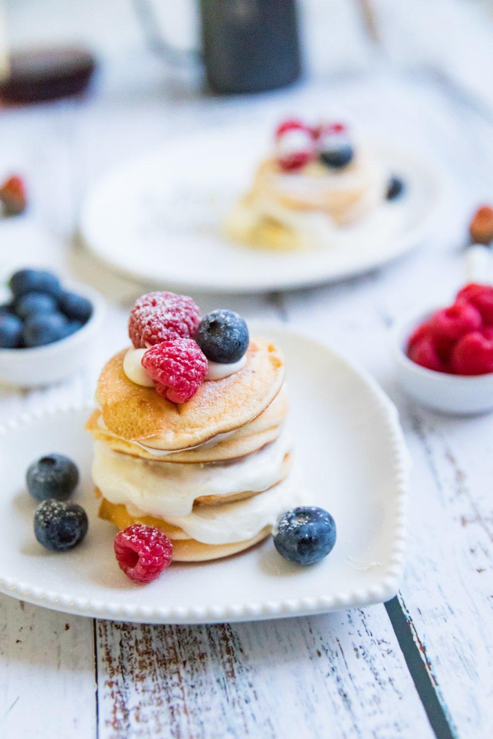 小白白蘑菇做的原味无油日式舒芙蕾厚松饼