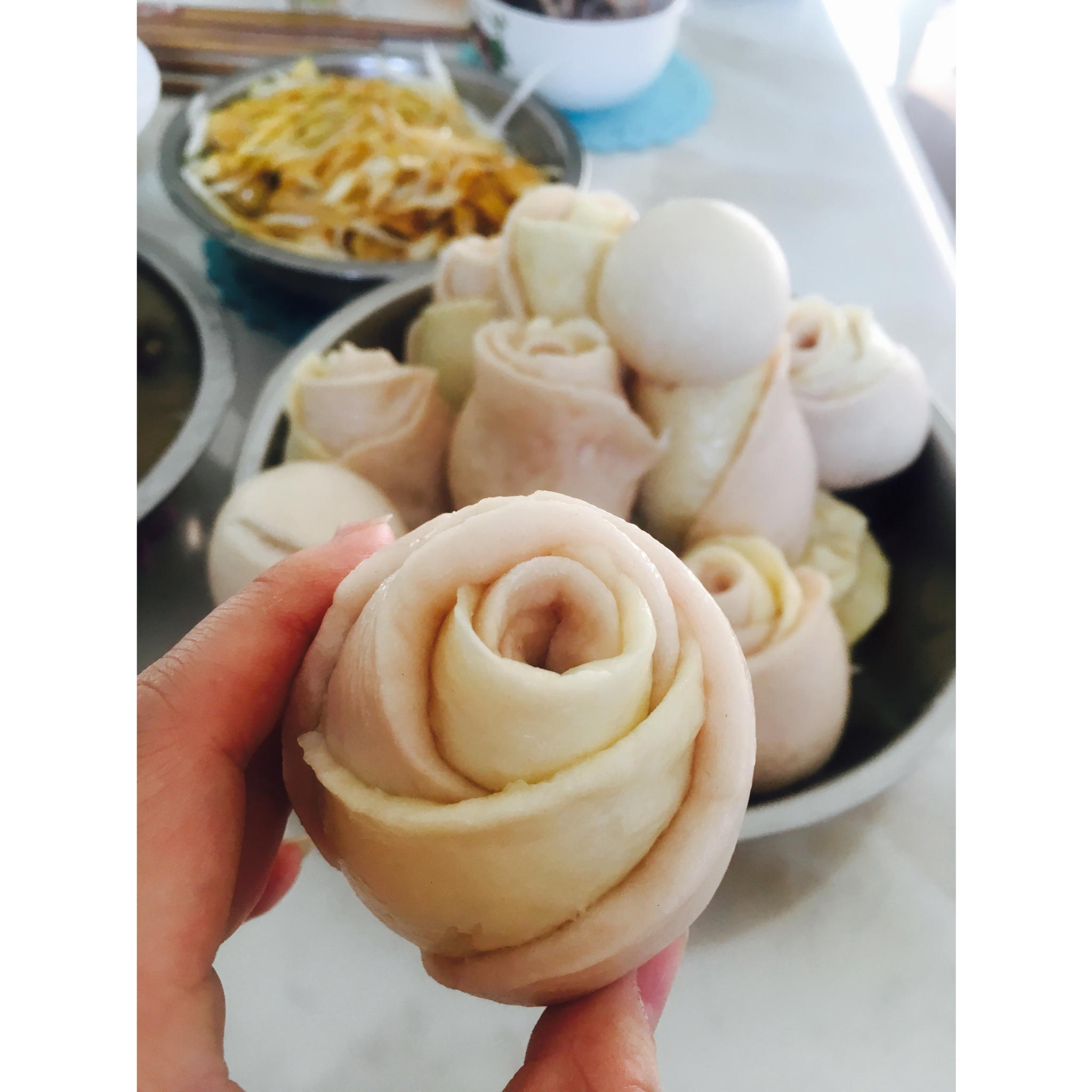 南瓜紫薯花样馒头