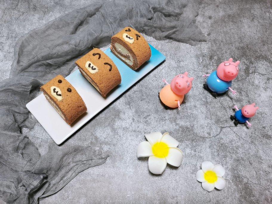 小熊毛巾面蛋糕卷，巧克力蛋糕卷，湿润不裂的蛋糕卷配方