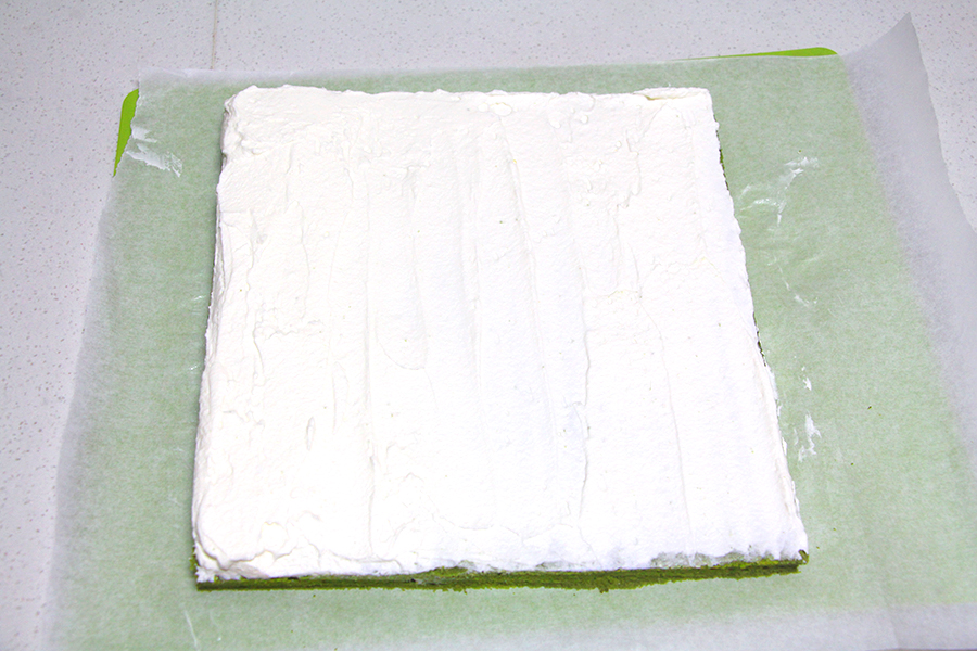抹茶波点（条纹）蛋糕卷的做法 步骤33