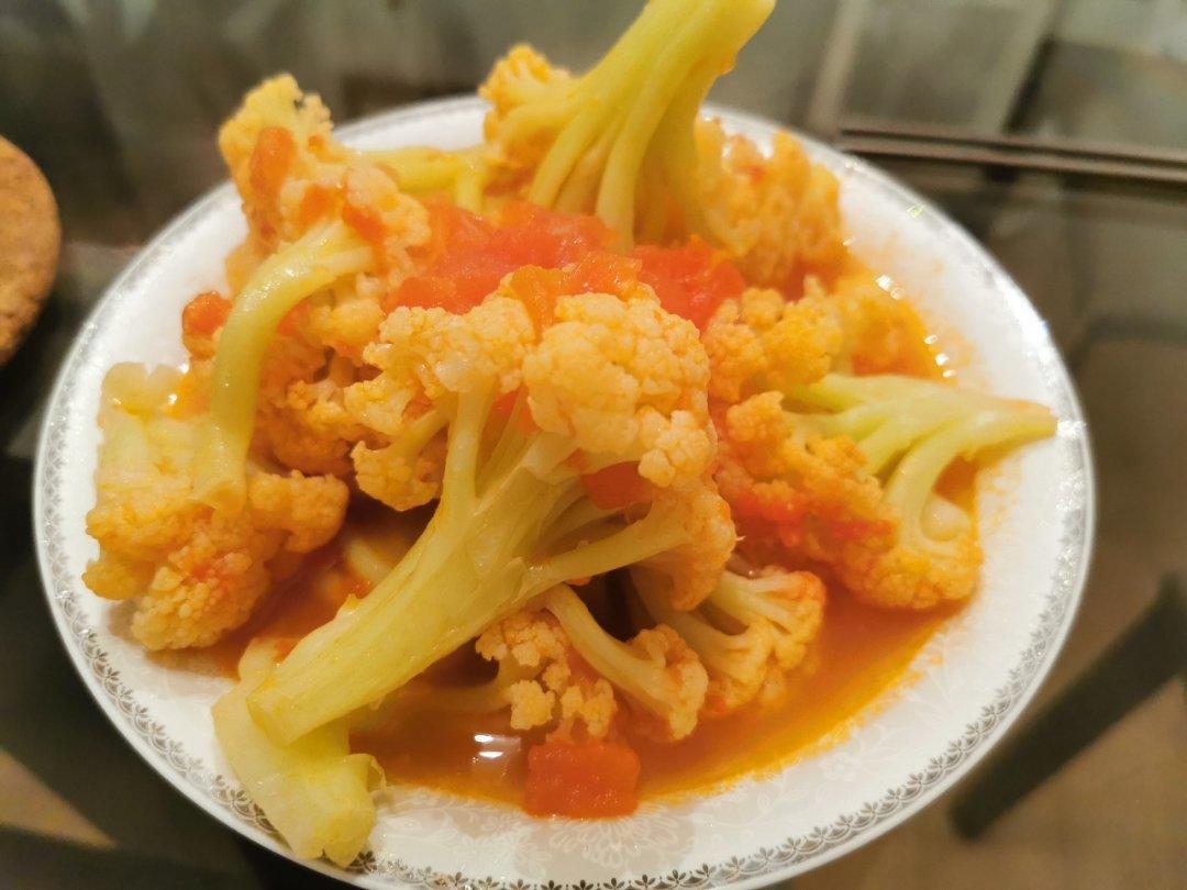 有机花菜炒西红柿