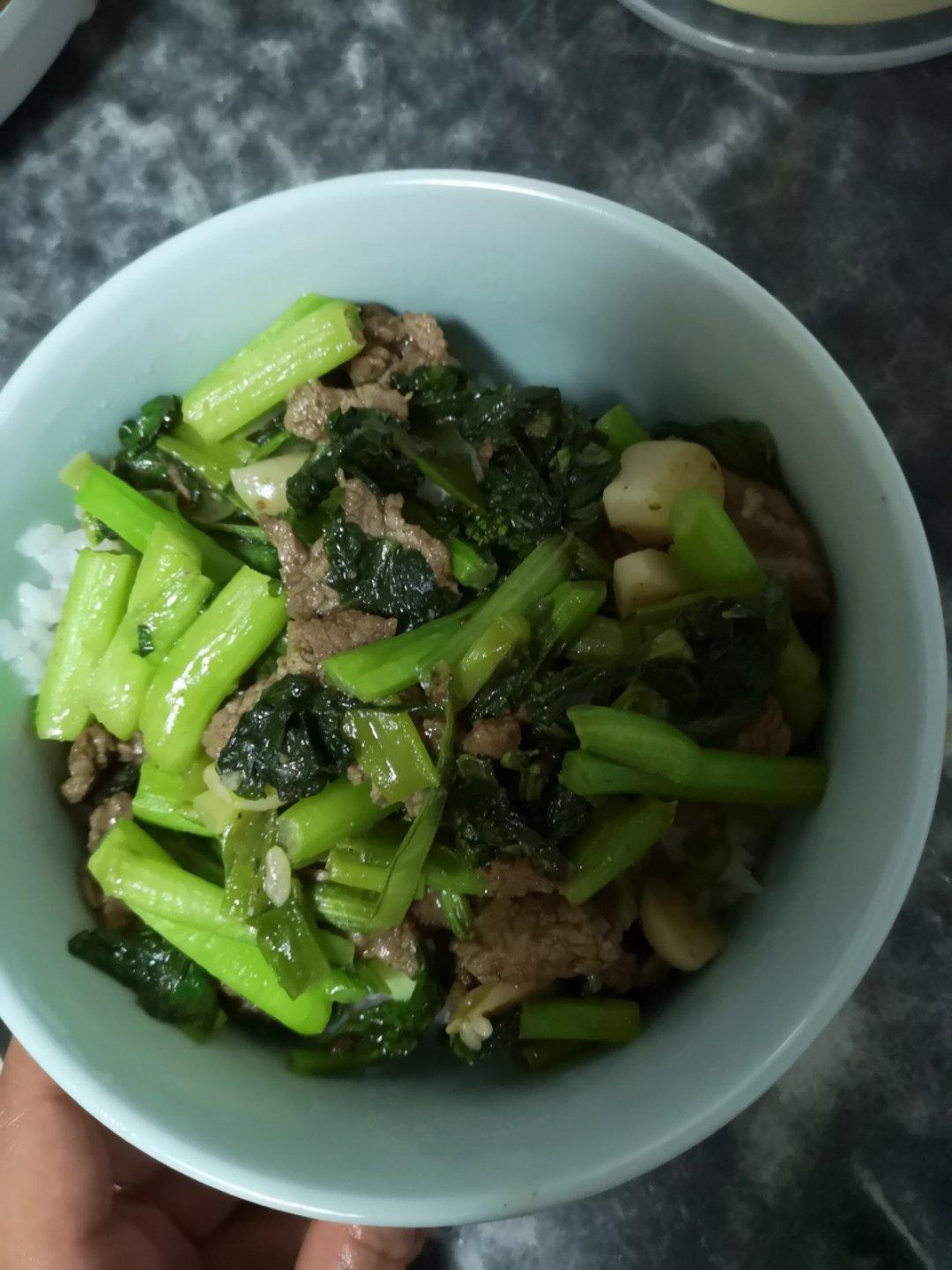 菜心炒牛肉