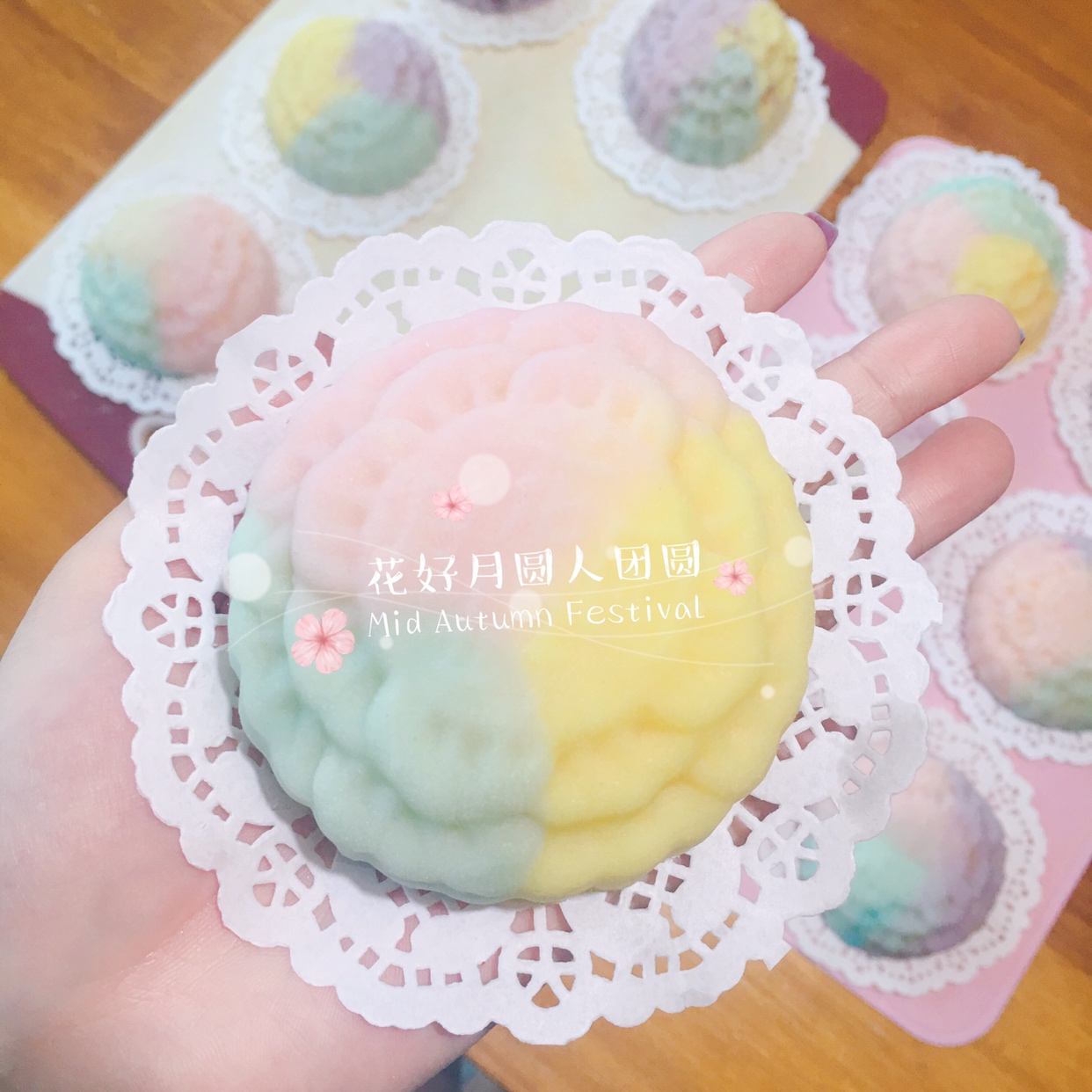 彩虹🌈奶黄冰皮&玫瑰🌹荔枝马丁尼冰的做法 步骤5