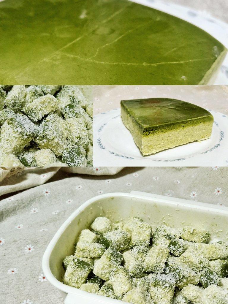 牛奶抹茶椰丝小方