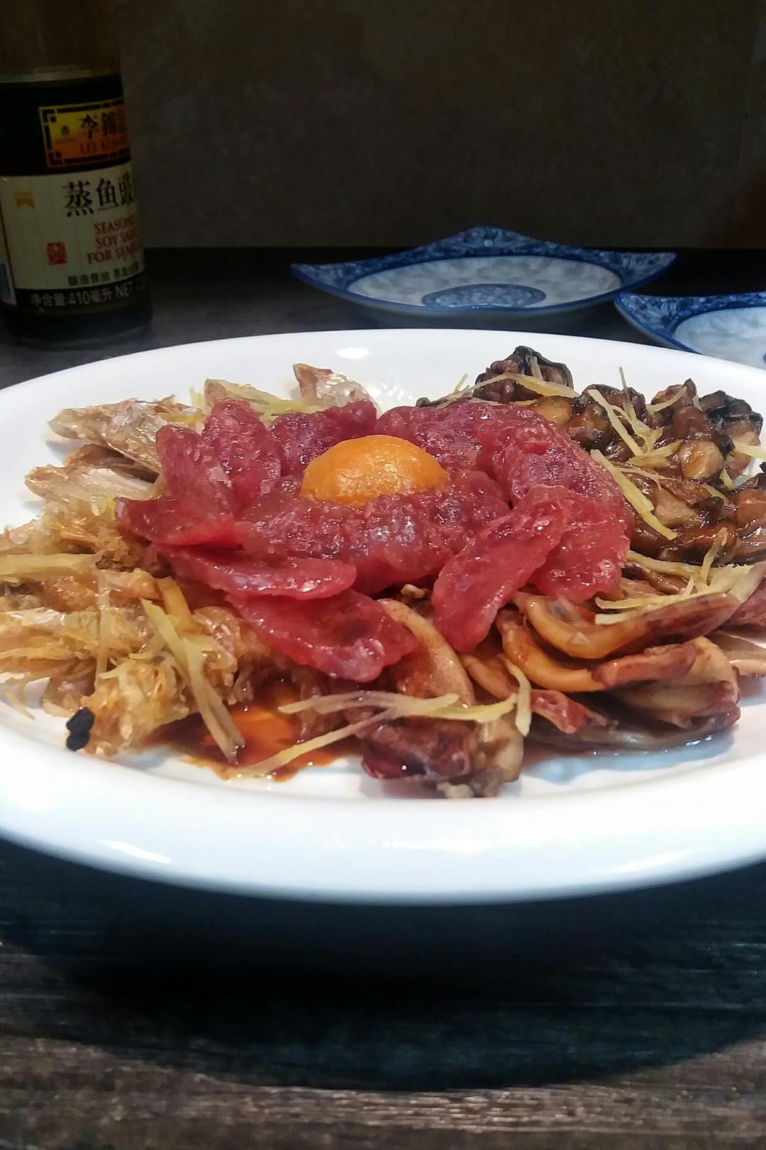 海鲜干腊味合蒸的做法