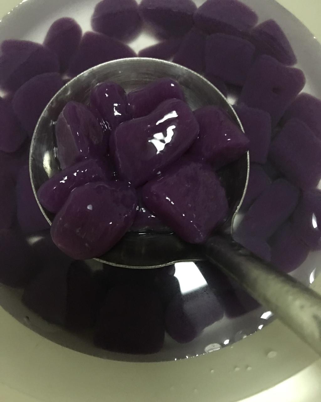 QQ弹牙的金薯圆和紫薯圆