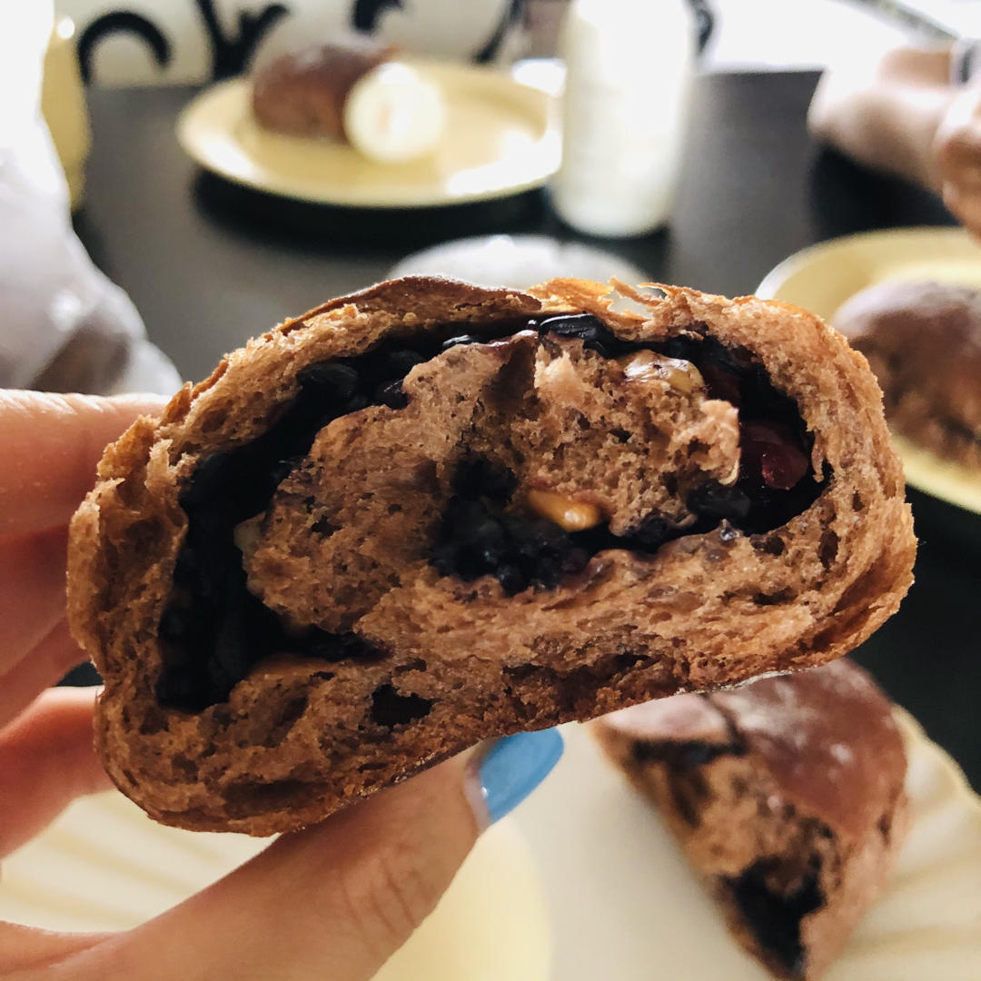 可可麻薯紫米软欧