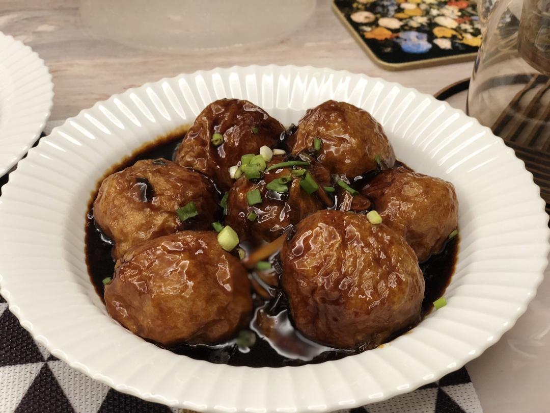 红烧油面筋塞肉