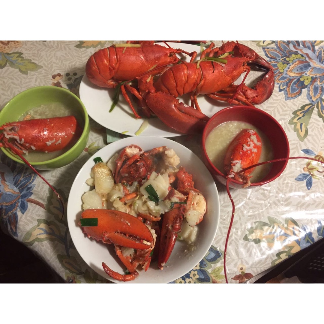 龙虾两吃 清蒸+煲粥