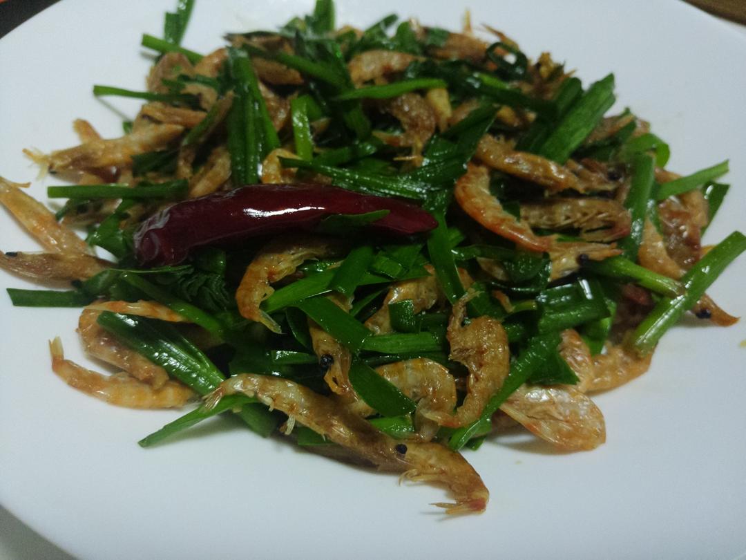韭菜炒河虾