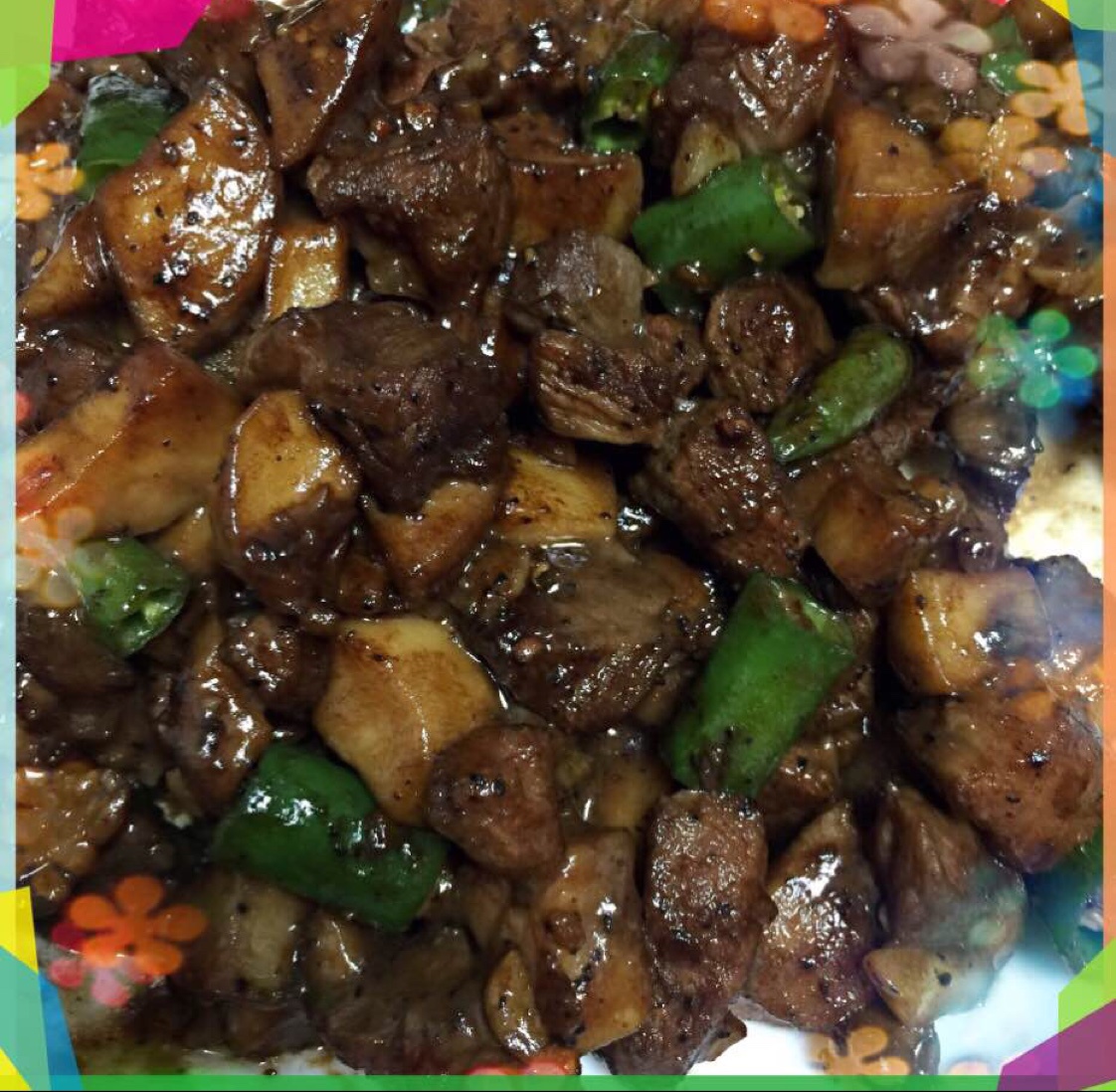黑椒杏鲍菇牛肉粒