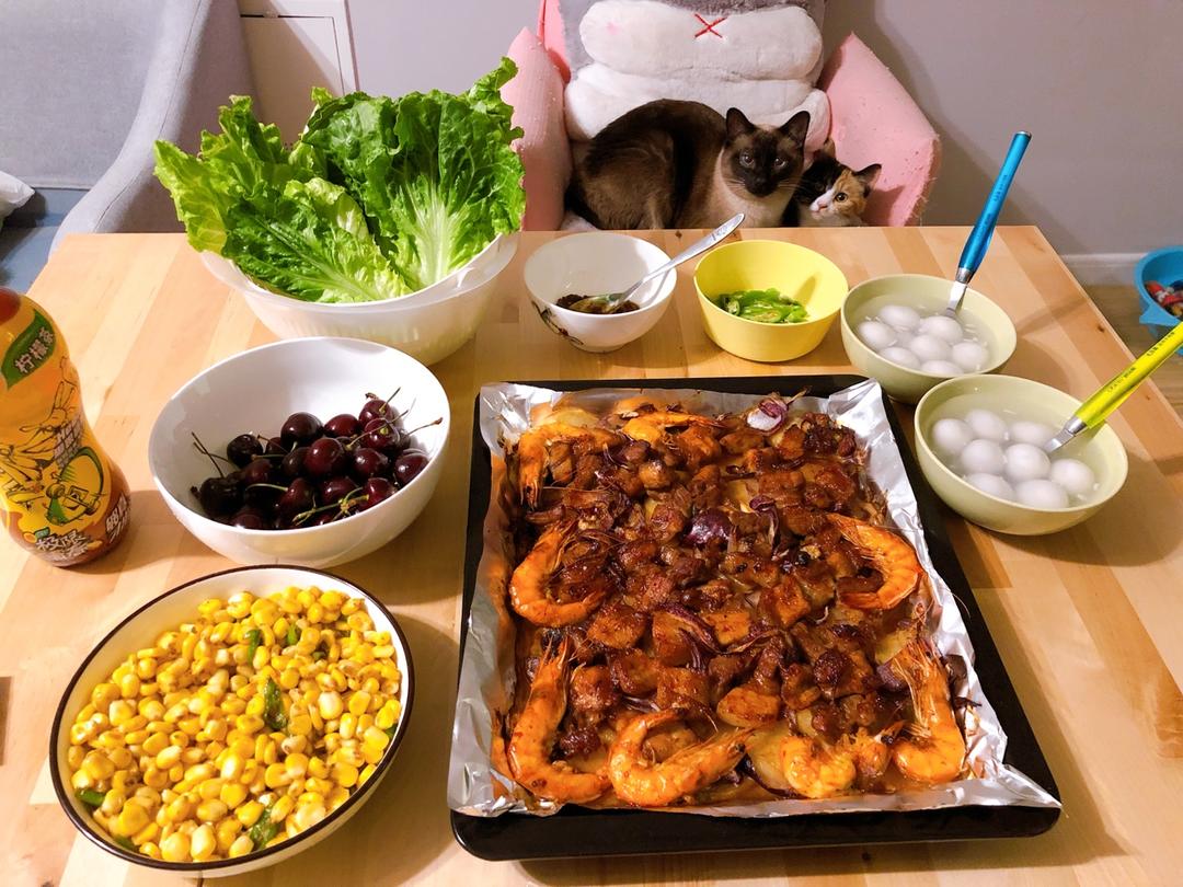 烤箱版土豆烤五花肉