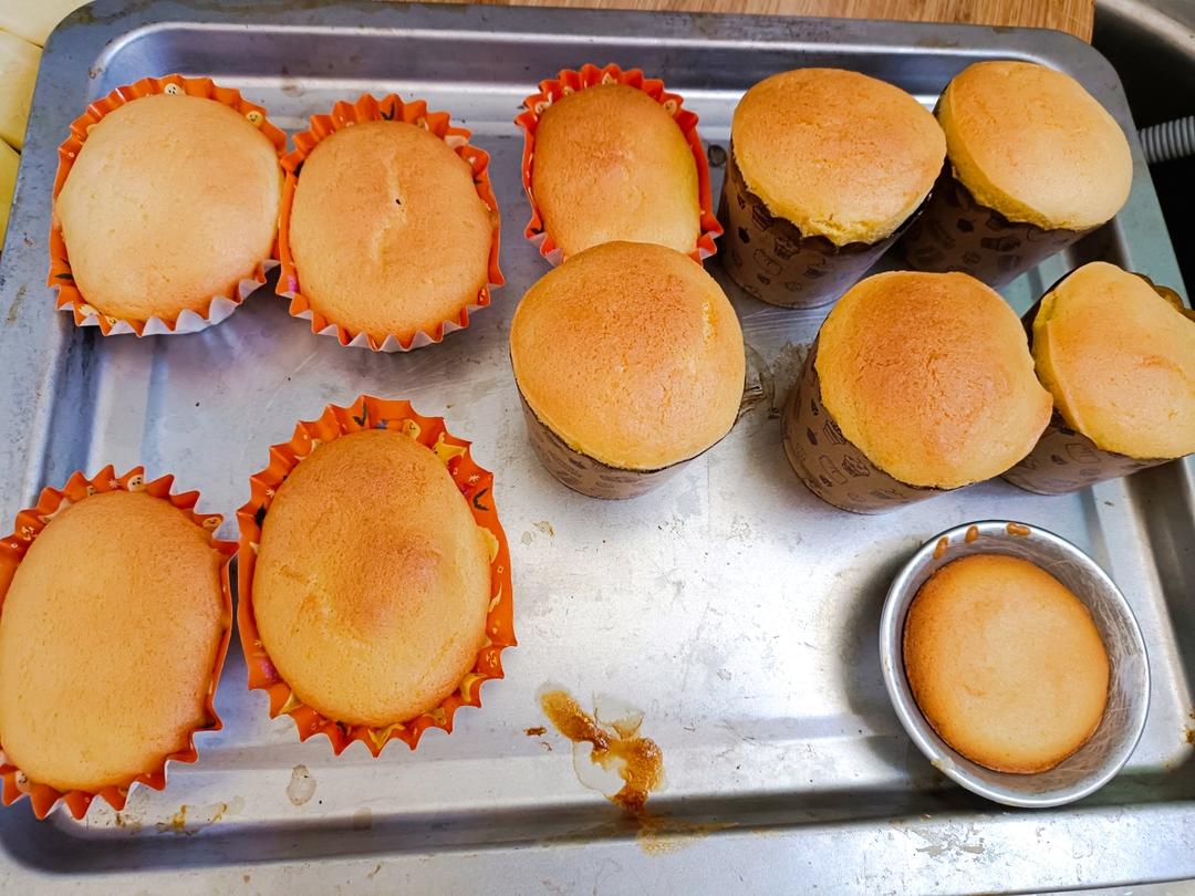香橙纸杯蛋糕（不开裂不回缩），如海绵般柔软
