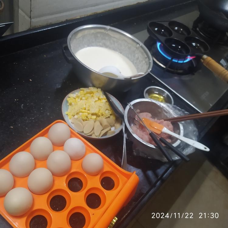 鸡蛋汉堡🍔 脆皮内松软～