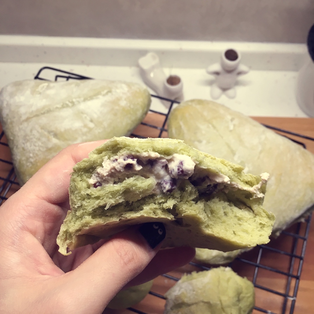 抹茶蜜豆乳酪软欧