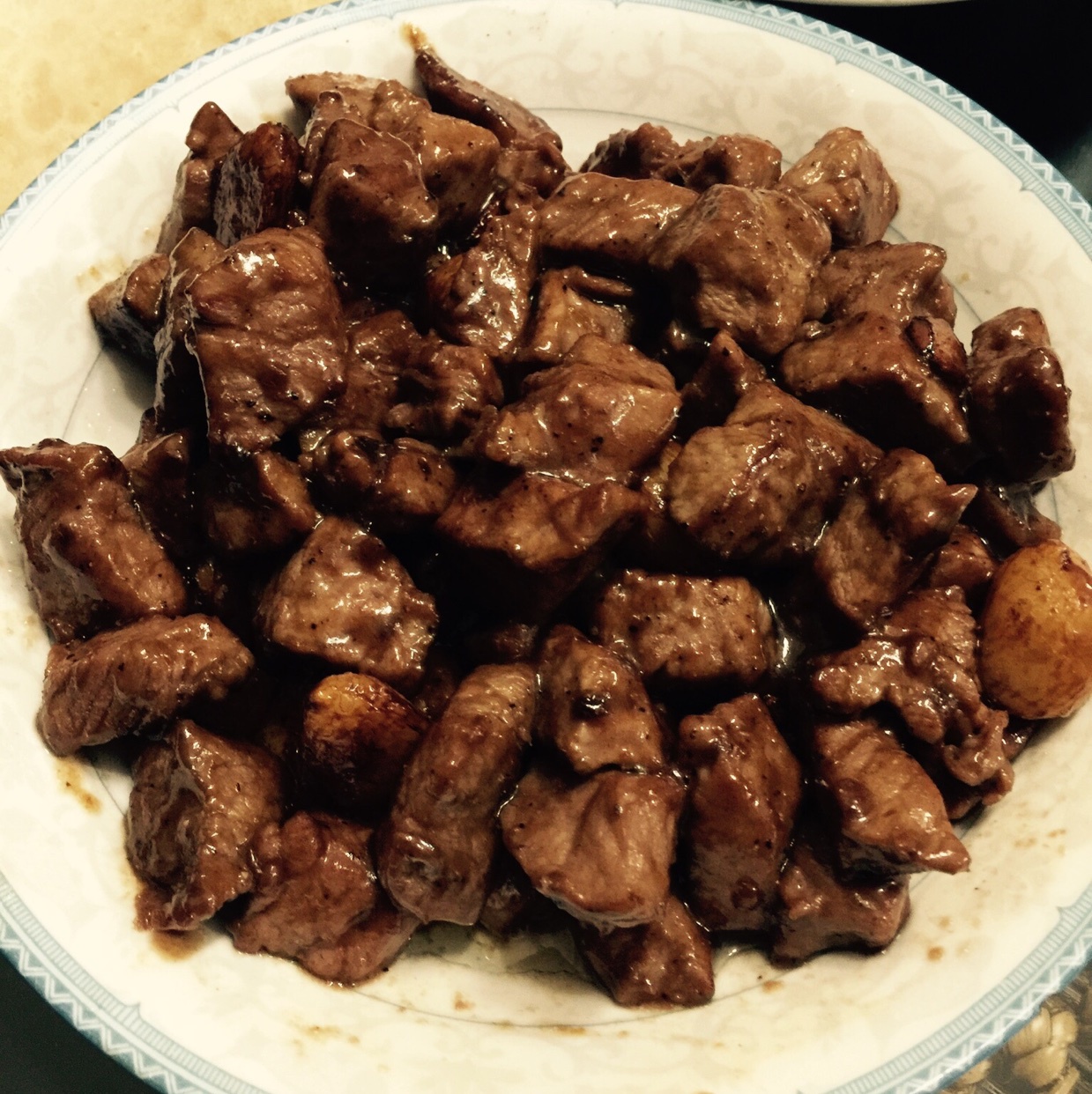 黑蒜子牛肉粒